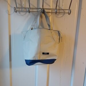 A.P.C. Cream and Blue Canvas Tote Bag